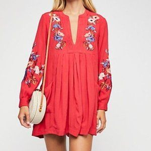 Free People Mia Gauze Embroidered Mini Dress
